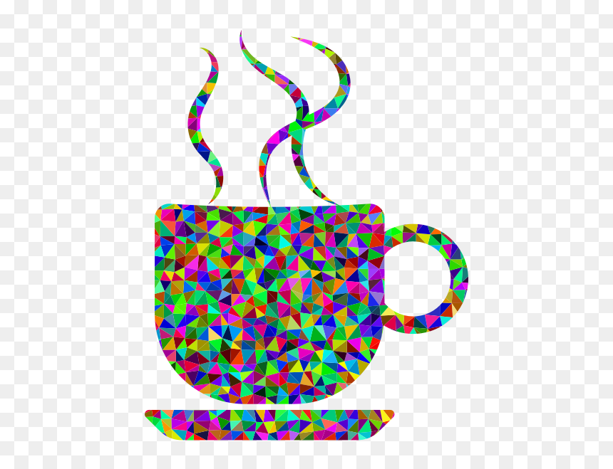 Prismatic Low Poly Coffee Cup - Coffee Cup Vector Png, Transparent Png - coffee cup vector png
