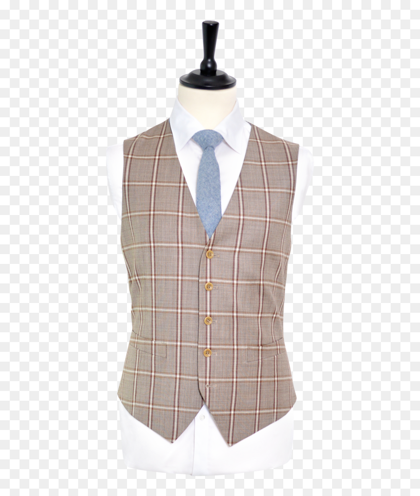 Two Shades Of Brown Window Pane Suit - Sweater Vest, HD Png Download - window pane png