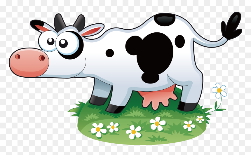 Cute Cartoon Animals, Png Download - Cattle Sticker Png, Transparent Png - grass vector png
