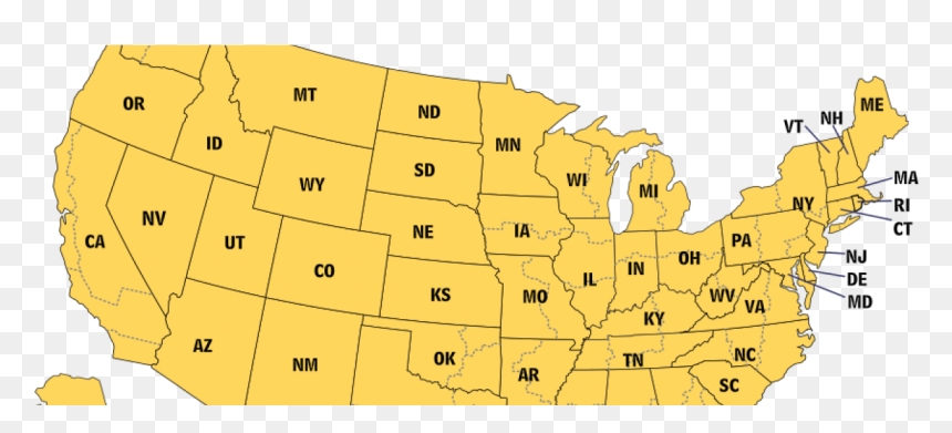 Usa Map - United States, HD Png Download - united states map png