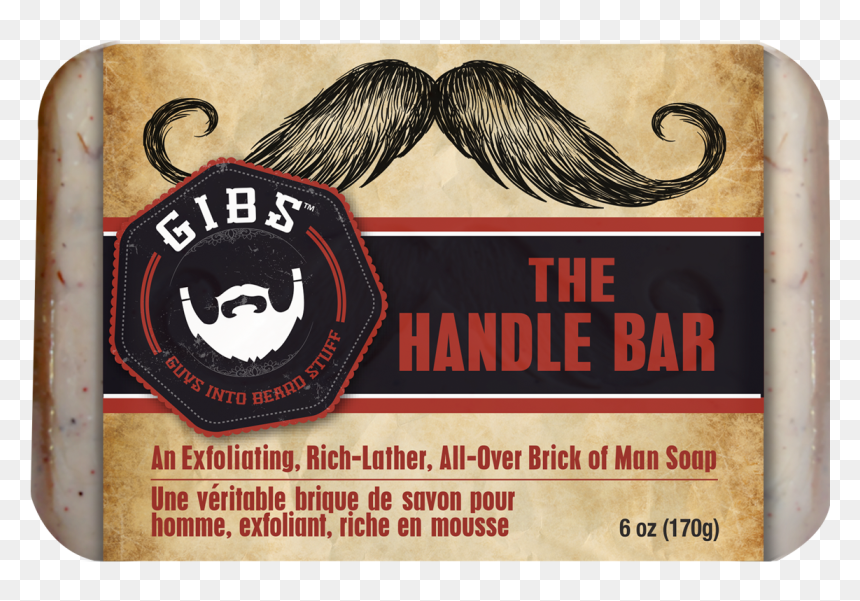 Gibs The Handle Bar - Gibs Handle Bar Soap, HD Png Download - handlebar mustache png