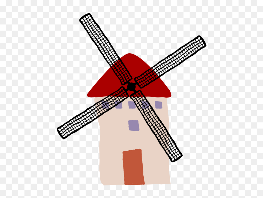 Line,red,windmill - Molinos De Viento Clipart, HD Png Download - windmill png