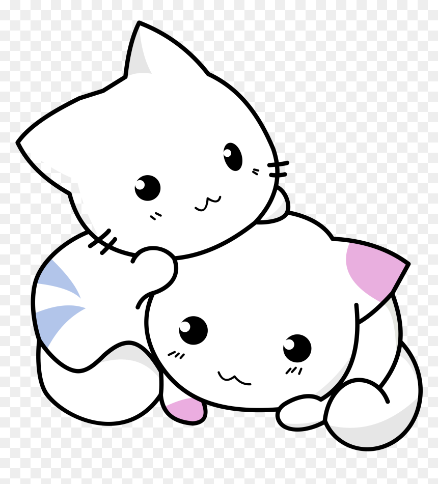 Cute Kittens Playing Clip Arts - Coloring Page Cute Cat, HD Png Download - kittens png