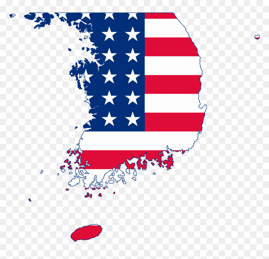 Flag Map Of United States Military Government Of Korea, HD Png Download - korean flag png