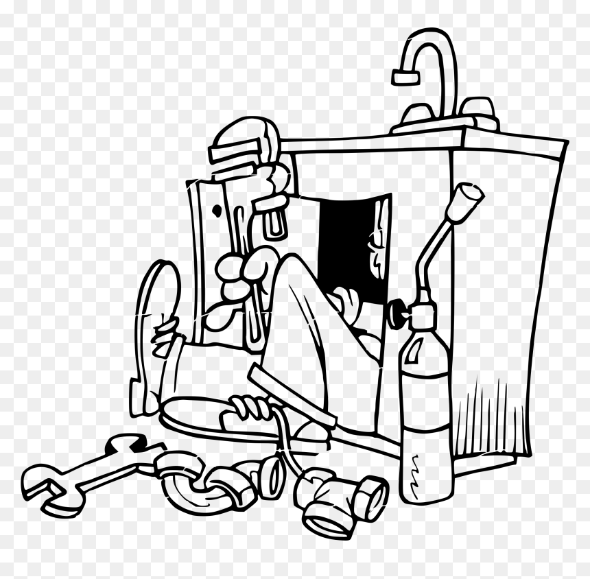 Plumbing Comic Clip Arts - Clipart Black And White Plumber, HD Png Download - comic png