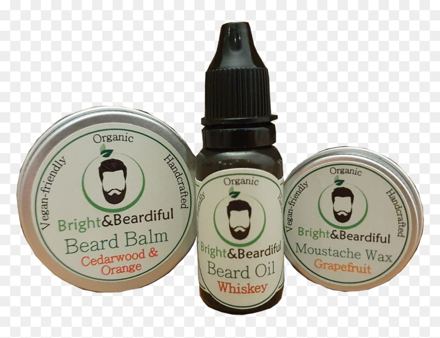 Bright And Beardiful"s Beard Oil, Balm And Moustache - Label, HD Png Download - handlebar mustache png