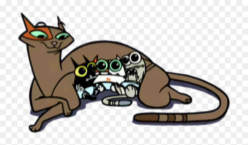 Catscratch Audrey And Kittens - Cartoon, HD Png Download - kittens png