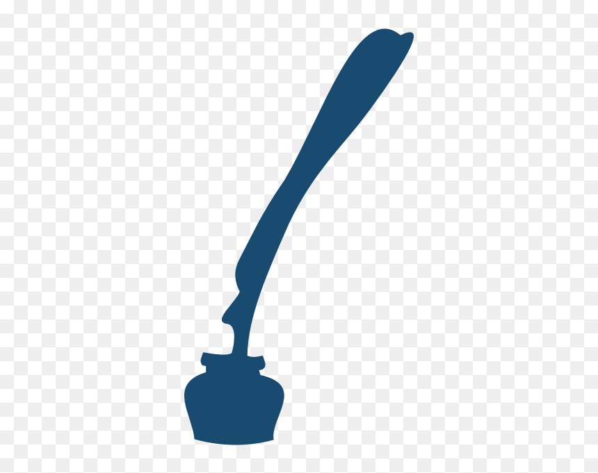Inkwell With Quill Silhouette Vector Image - Inkwell Vector Png, Transparent Png - quill png