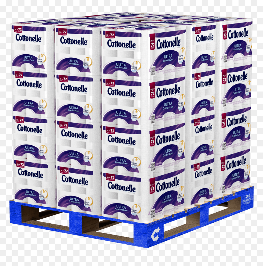Pallet Of Cottonelle Ultra Comfort Care Toilet Paper - Toilet Paper Pallet, HD Png Download - toilet paper png