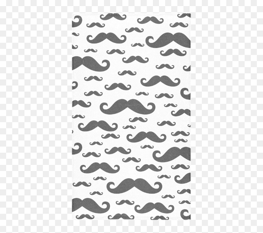 Black Handlebar Mustache / Moustache Pattern Custom - Handlebar Moustache, HD Png Download - handlebar mustache png