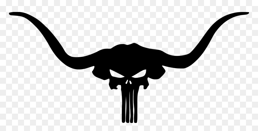 Longhorn-punisher File Size - Punisher Skull Stencil Free Download, HD Png Download - punisher skull png