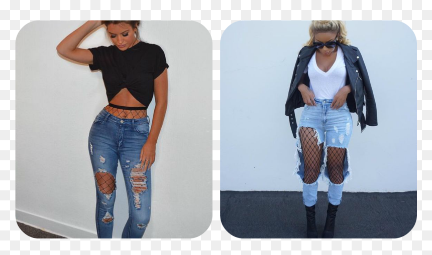 Casual Outfits With Fishnets, HD Png Download - fishnet png