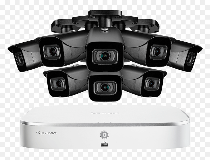 8-channel 4k Nocturnal Ip Nvr System With Eight 4k - Ip Camera, HD Png Download - realistic spider web png