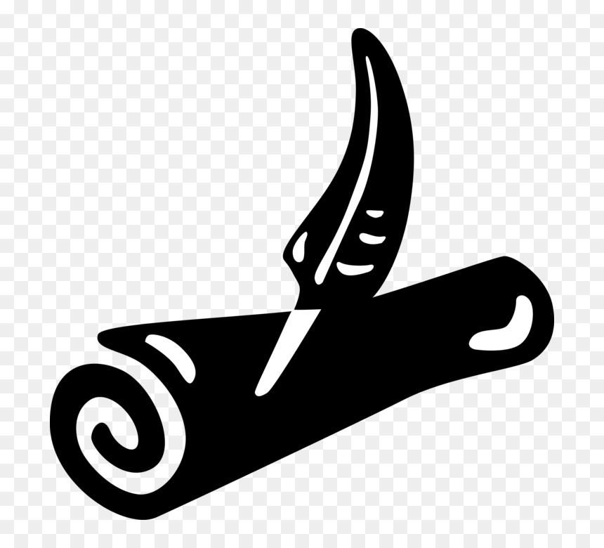 Vector Illustration Of Parchment Or Papyrus Scroll, HD Png Download - quill png