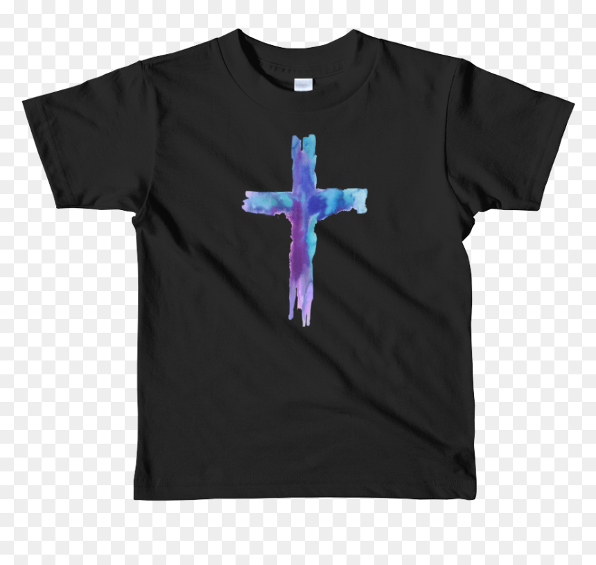 Watercolor Cross Short Sleeve Kids T-shirt - Cross, HD Png Download - cross silhouette png