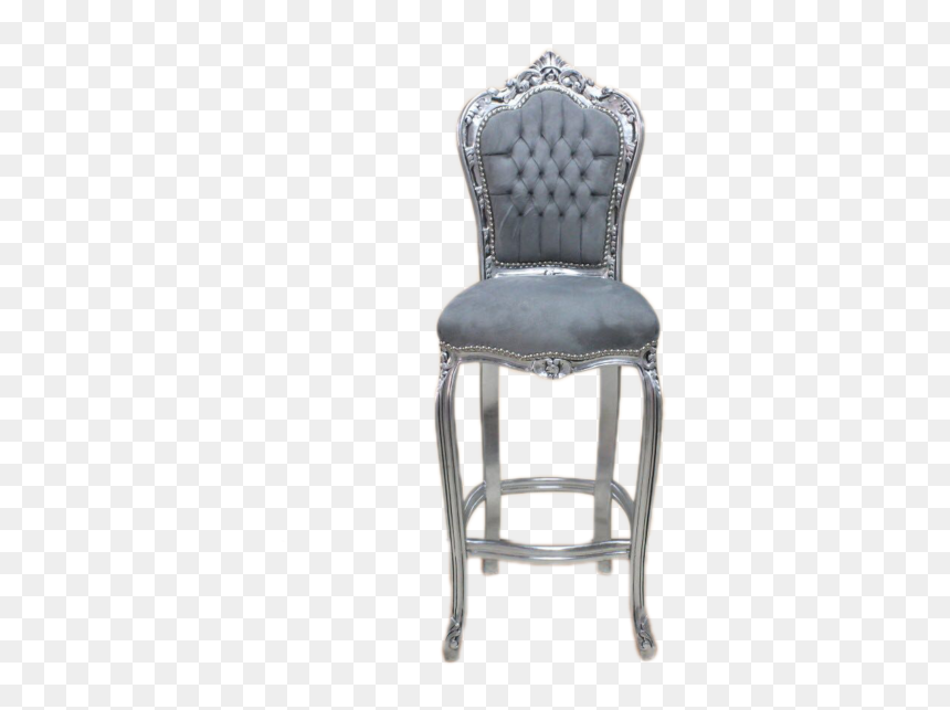 Bar Chair Silver Frame, Grey Velvet - Chair, HD Png Download - silver frame png