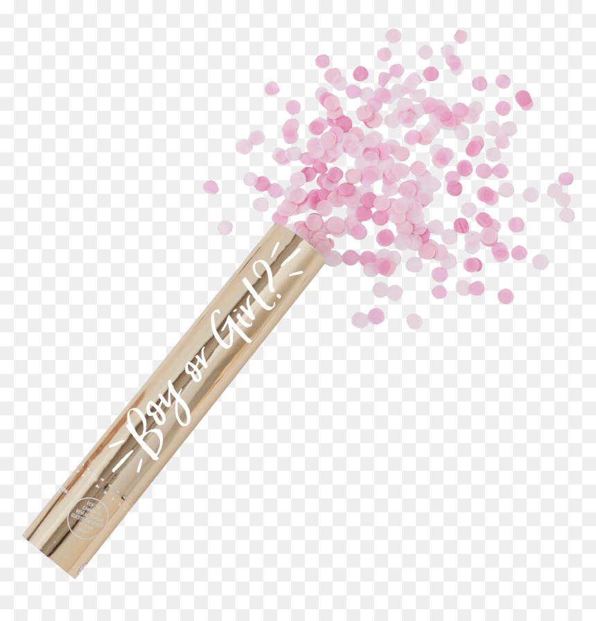Oh Baby Pink Gender Reveal Confetti Shooter - Pink Confetti, HD Png Download - pink confetti png