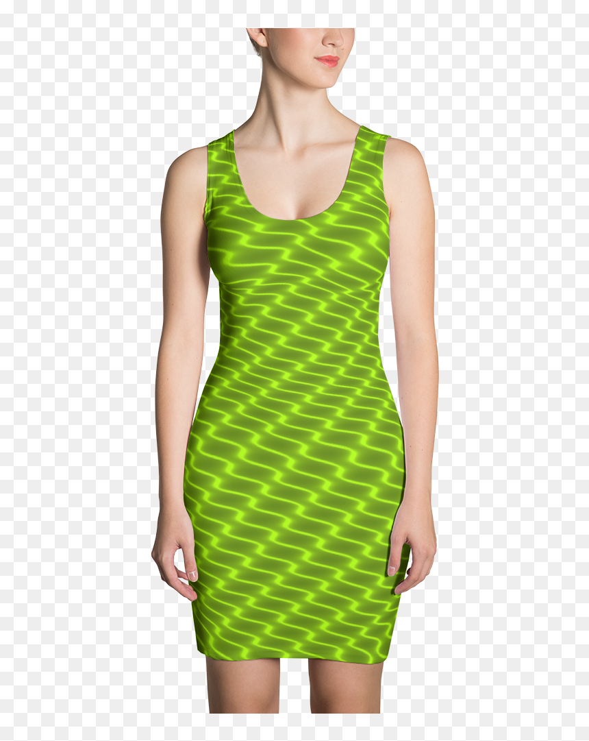 Neon Wavy Lines Yellow Dress - Dress, HD Png Download - wavy lines png