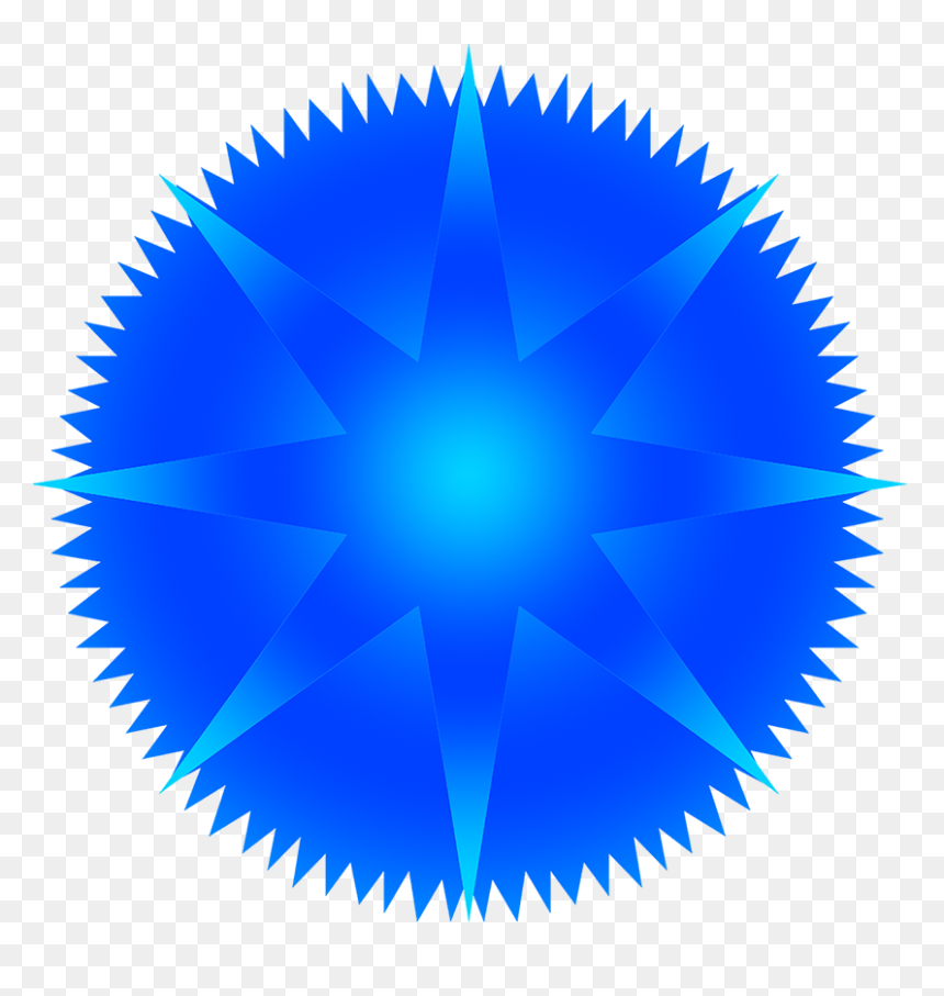 Blue Star With Rays - 20 20 Project, HD Png Download - blue star png