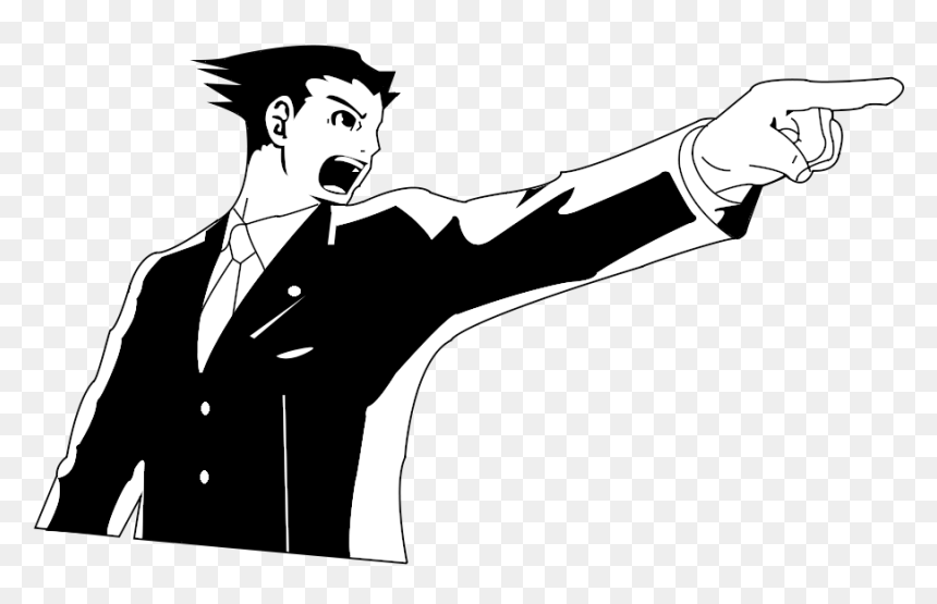 Ace Attorney Black Black And White Man Male Gentleman - Teasing Jokes For Friends, HD Png Download - forever alone png