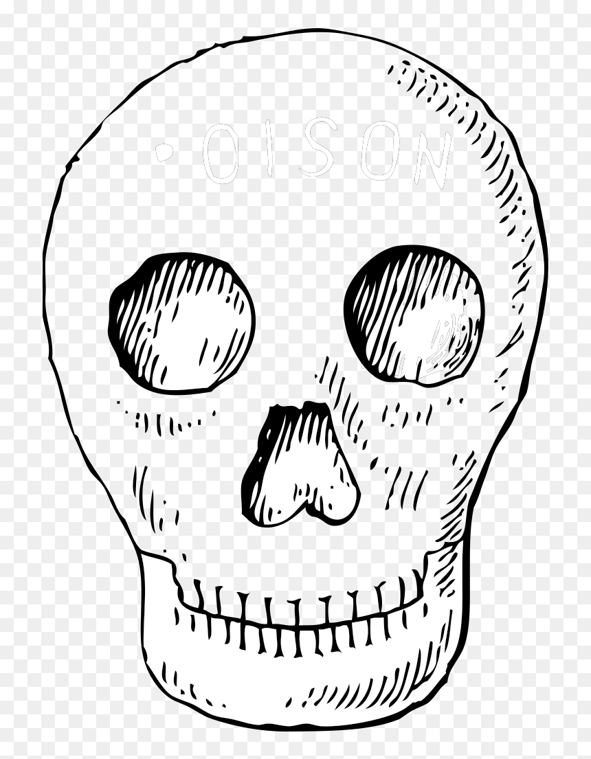 Skull Poison Clipart, HD Png Download - black skull png