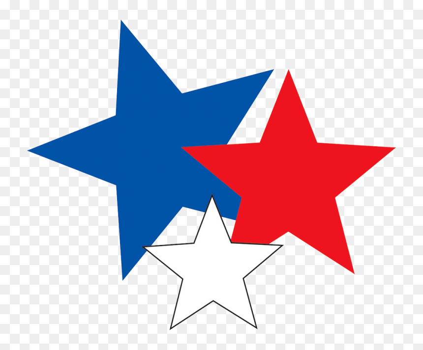 Red Star Clip Art - Red White And Blue Clip Art, HD Png Download - blue star png