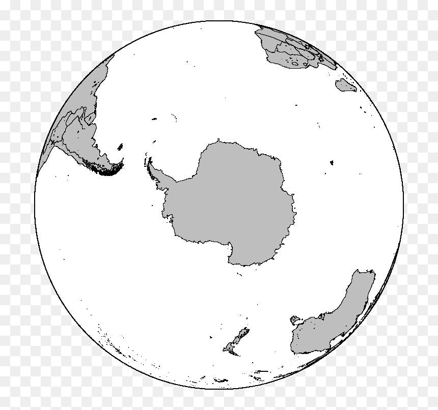 Blankmap Ao 090s South Pole - South Pole Png, Transparent Png - pole png