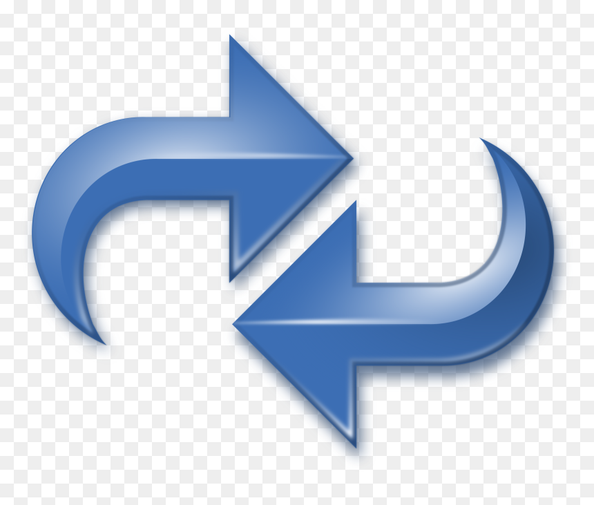 Arrows, Double Reversed, Blue Clip Arts - Transfer Clipart, HD Png Download - double arrow png