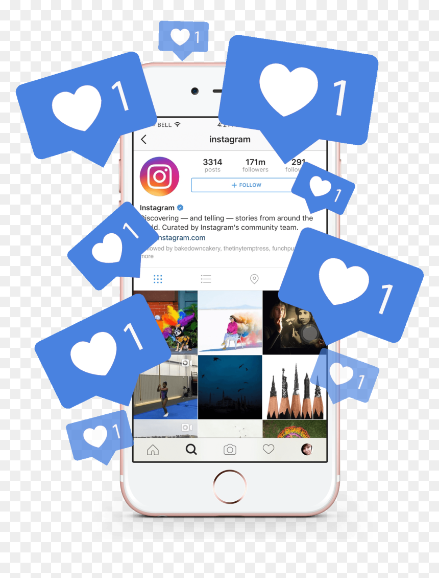 Instagram Likes On A Phone That Show Instagrams Personal - Cell Phone Instagram Png, Transparent Png - instgram png