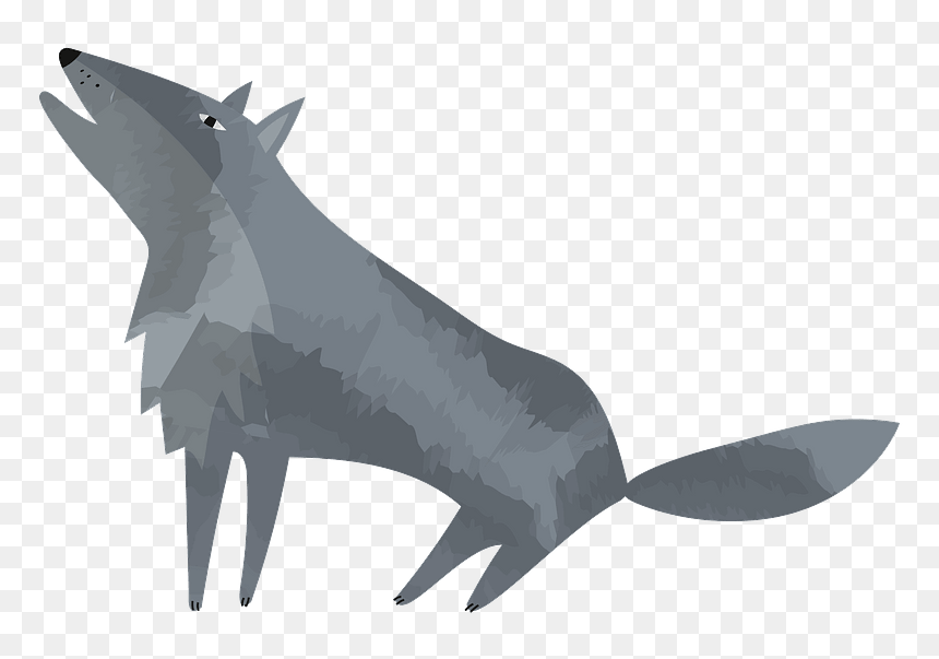 Howling Wolf Clipart - Shark, HD Png Download - wolf howling png