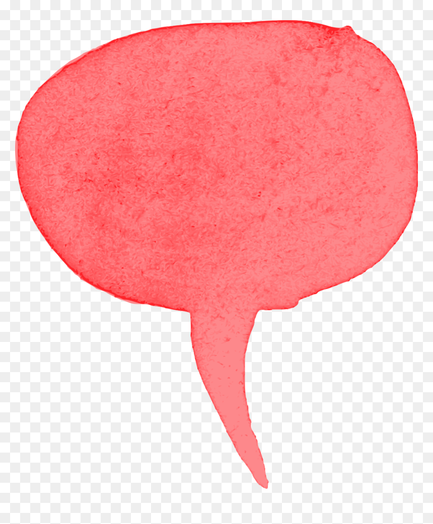 Red Watercolor Speech Bubble 3 - Illustration, HD Png Download - message bubble png