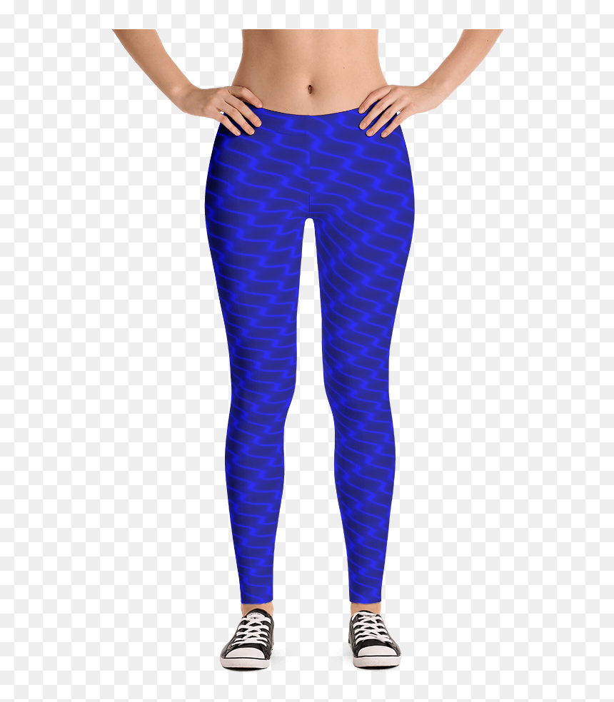 Neon Wavy Lines Blue Leggings - Leggings, HD Png Download - wavy lines png