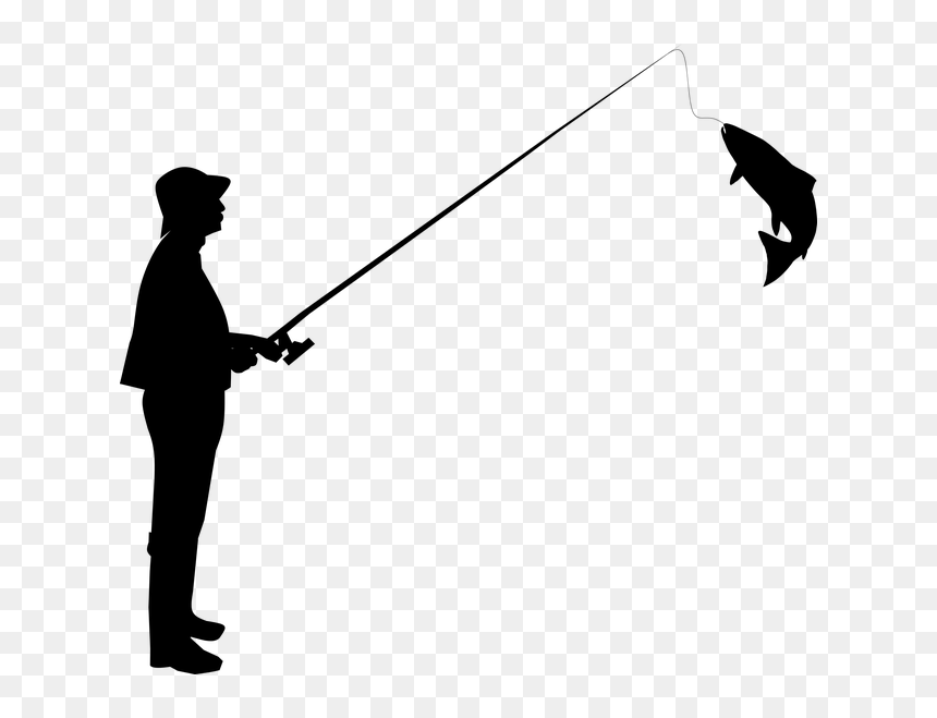 Fisherman Fishing Silhouette Photography Hobby - Silhouette Of Man Fishing, HD Png Download - pole png