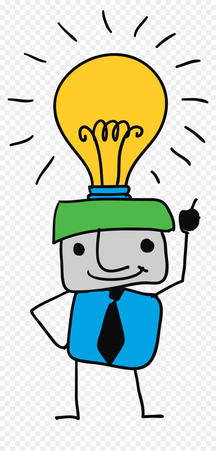 A Drawing Of A Person With A Lit Light Bulb On Their - Lit Light Bulb Clip Art, HD Png Download - lit png