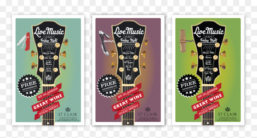 Clair Winery Live Music Poster Series Designed By Miranda - 3 Series Poster Design, HD Png Download - live music png