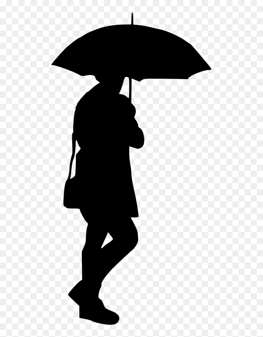 Thumb Image - Person With Umbrella Silhouette, HD Png Download - hole in wall png