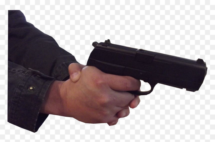 Hand With Gun Png - Gun With Two Hands, Transparent Png - gun in hand png