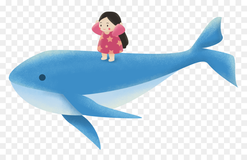 Blue Whale Play Little Girl Png And Psd - Killer Whale, Transparent Png - little girl png