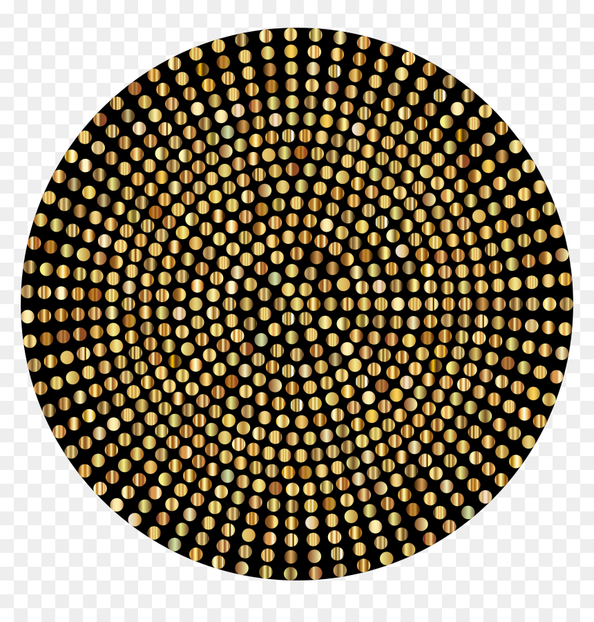 Gold Radial Dots Clip Arts - Plate, HD Png Download - gold dots png