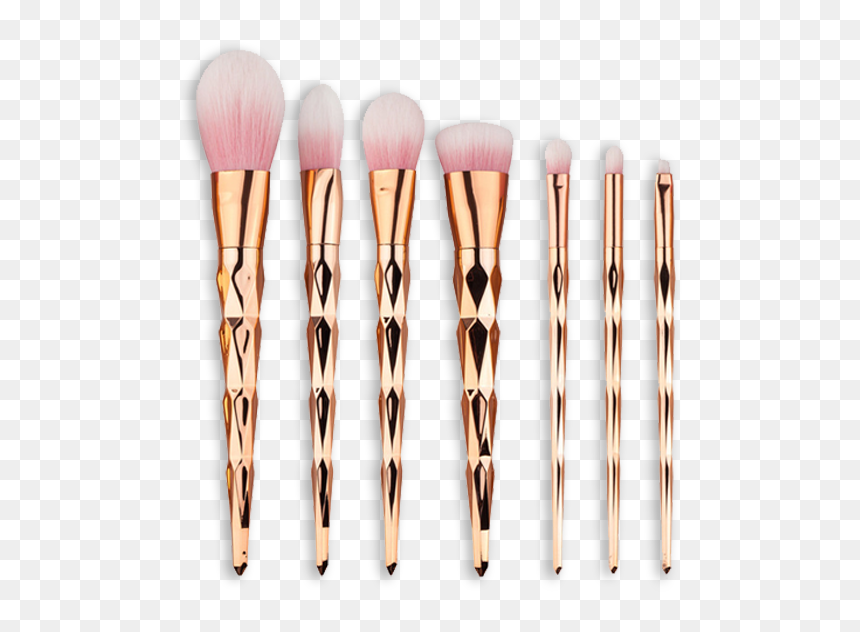 Rose Gold Makeup Brushes, HD Png Download - makeup brush png