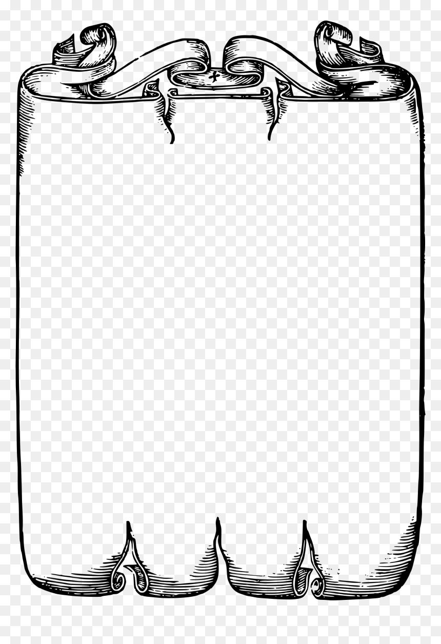 Scroll Border Png - Border Designs In Black And White, Transparent Png - scroll border png