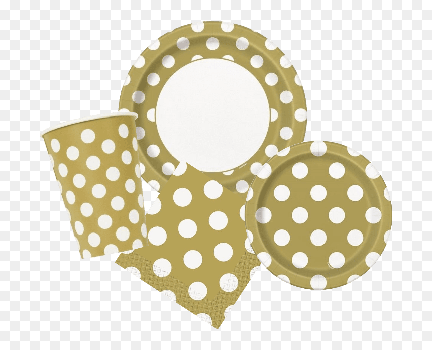 8 50th Anniversary Gold Dots Paper Plates , Png Download - Plate, Transparent Png - gold dots png