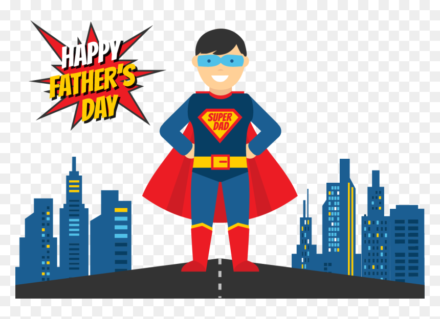 Happy Fathers Day Superhero, HD Png Download - fathers day png