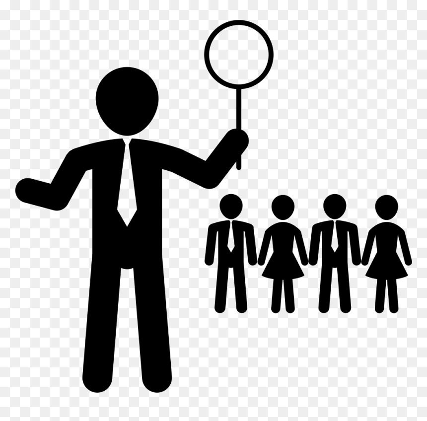 Business Leader Holding Magnifying Glass With Other - True Leader, HD Png Download - magnifying glass png no background