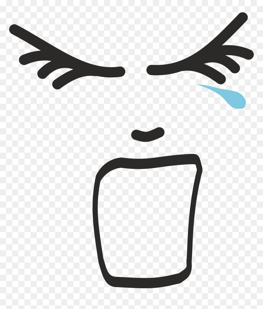 Screaming Face With Tear Line Drawing Clip Arts - Screaming Face Clipart, HD Png Download - screaming png