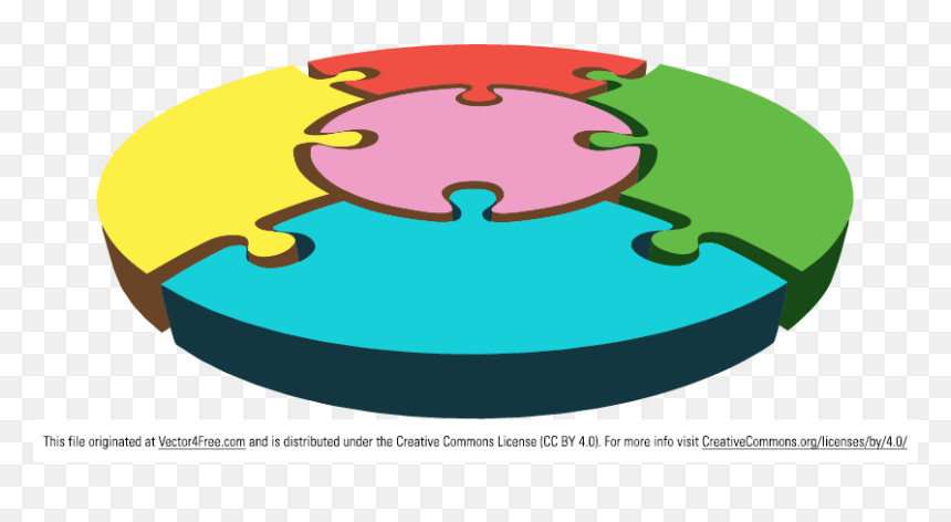 Free Circular Puzzle Vector - 5 Piece Circular Puzzle, HD Png Download - puzzle pieces png