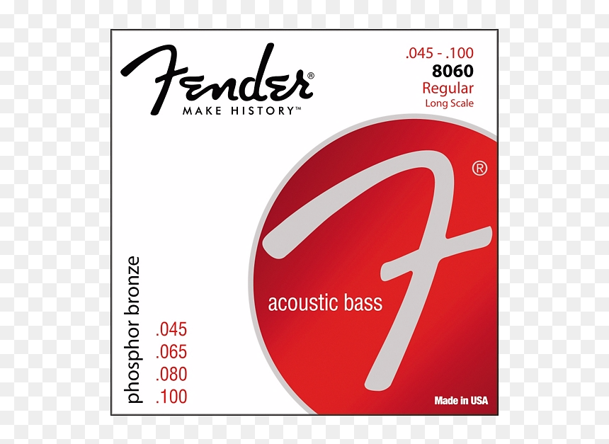Fender Phosphor Bronze Acoustic 8060 Bass String, Long - Fender, HD Png Download - fender logo png