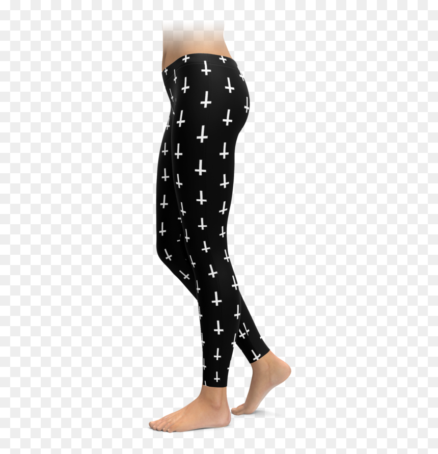 Black Mandala Leginy, HD Png Download - upside down cross png