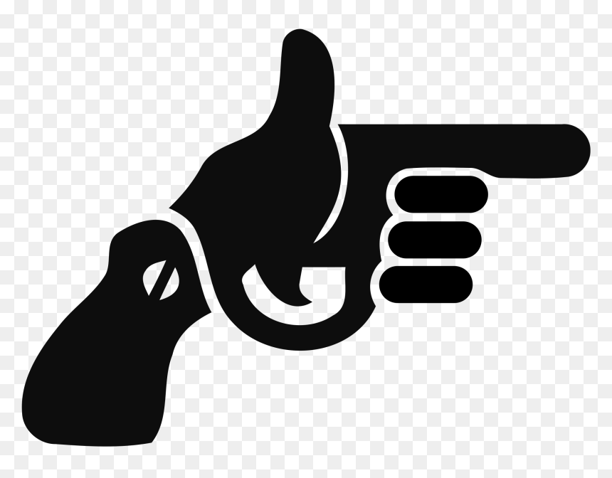 Clipart - "hand Gun - Shy Snicker, HD Png Download - gun in hand png