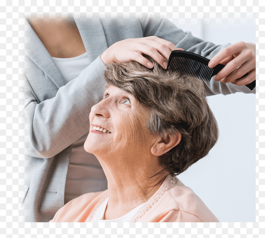 Remplacement Capillaire Capilia Hair Corrections - Brushing Elderly Hair, HD Png Download - hairstyle png